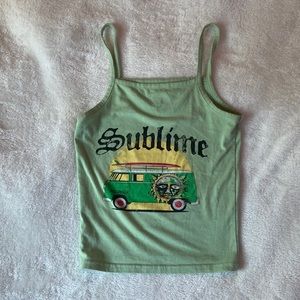 Green Sublime cropped tight tank